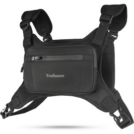 Trailoom Running Chest Pack, Reflective Vest, Water Repellent, Phone Holder, Workout Bag for Runners, Cycling, Biking, EDC Pouch, Jogging Carrier, Hidden Pocket, Men & Women, Lightweight - Color: Orange