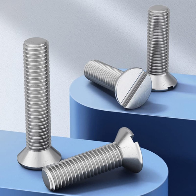 FEEIMOL Countersunk Slotted Screws Stainless Steel Machine Screw with Slotted