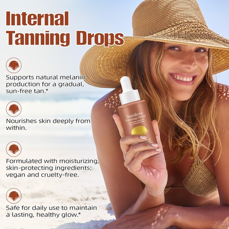 Tanning Drops To Drink,Drinkable Sunless Tanning Drops - Oral Drink