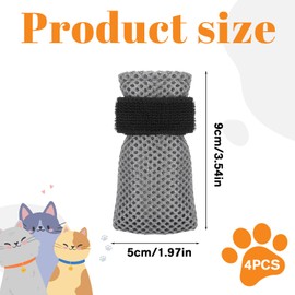 Hpmjz 4 Pcs Cat Mittens to Prevent Scratching Adjustable Cat Claw Protectors Covers Mesh Breathable Cats Shoes Kitten Shoes Socks Booties Anti Scratch Kitten Foot Covers for Pet Bathing Cutting Nails