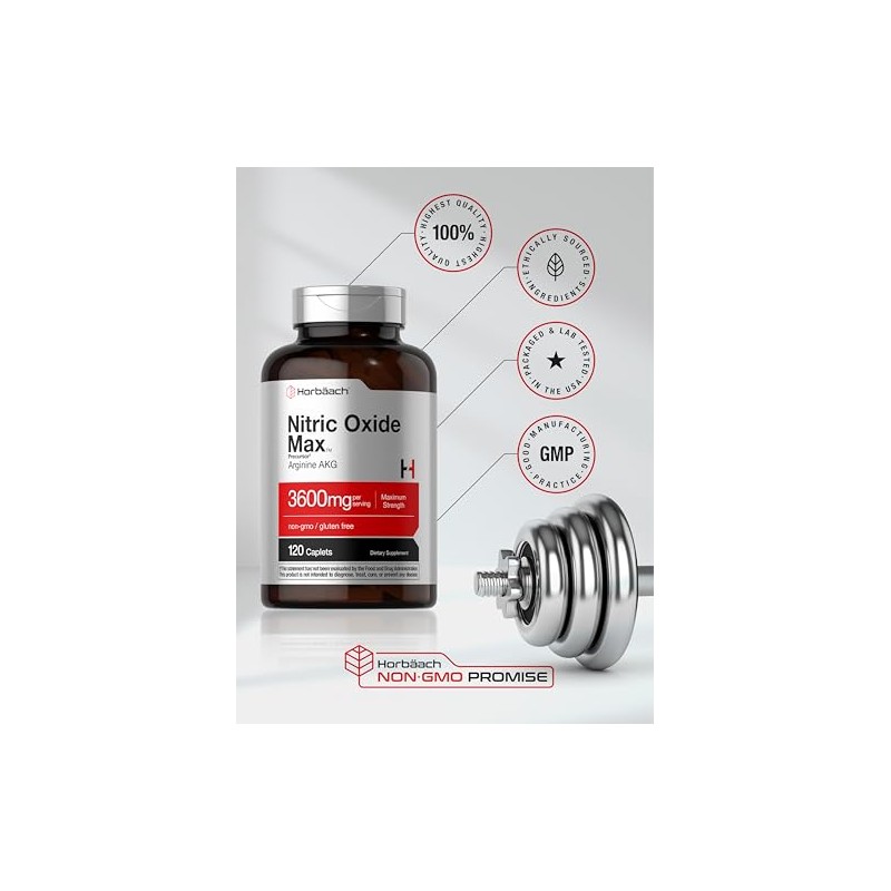 Horbäach Óxido Nítrico Max 3600 mg – 120 Cápsulas con
