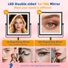 Ruacq Makeup Mirror with Lights, 4000mAh Rechargeable Magnifying Mirror with