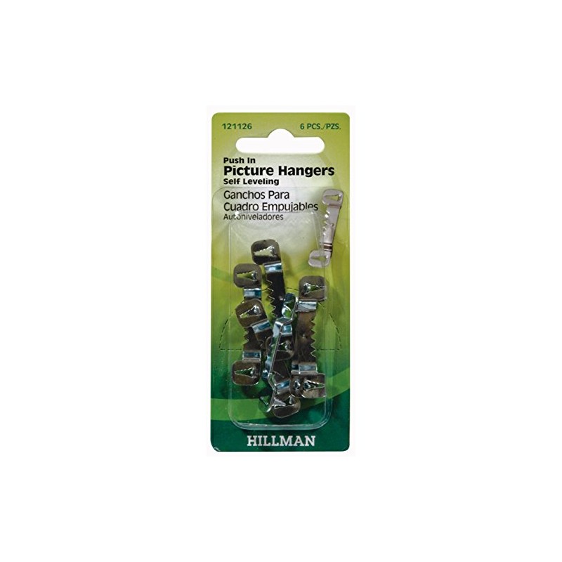 Hillman 121126 Push-in Self-Leveling Sawtooth Hangers 6 Pack