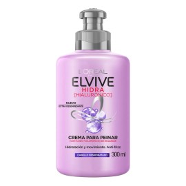 L'Oréal Paris Crema Para Peinar Elvive Hidra Hialurónico Hidratación intensa hasta por 72H, ideal para cabello deshidratado