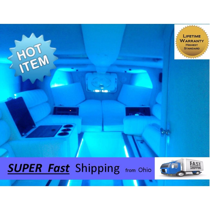 UN brand 32ft TOTAL ---- BLUE boat led light kit