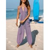 CUPSHE Women's Summer Jumpsuit Halter Sleeveless Pleated Long Romper Outfit