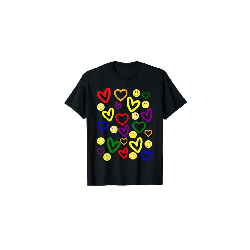 Kidcore Heart Faces Aesthetic T-Shirt