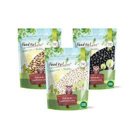 Food to Live Premium Dry Beans Bundle, 3 Pack - Black Beans (5 LB), Pinto Beans (5 LB), Navy Beans (5 LB), Non-GMO Verified, Sproutable, Bulk. Rich in Fiber, Protein. Perfect for Soups. Made in USA