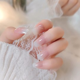 24PCS Sweet Girls Nail Tips Gradient Nails Fake Nails for Take Pictures, Wedding, Coming of Things, Parties, After-parties, False Nails
