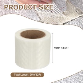 PATIKIL Drywall Repair Mesh Tape, 4 inch x 82 ft Fiberglass Repair Patch Self-Adhesive Dry Wall Joint Tape 9 Mesh Wall Hole Crack and Seam Patch, White