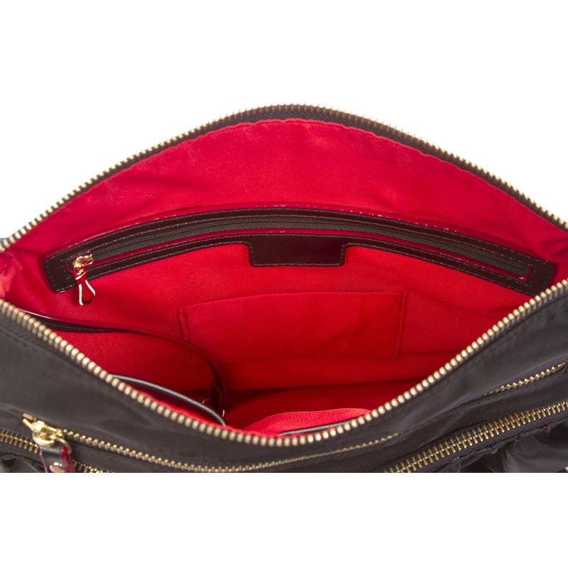 Korvara Nylon Crossbody Bag, Black - Premium Lightweight Top-Zip Handbag