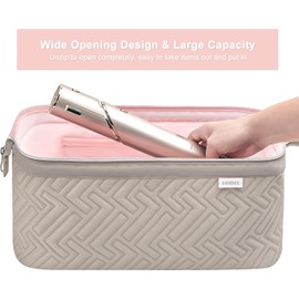 Leudes Hair Tools Travel Bag for Shark Flexstyle Carrying Case Portable Shark Hair Air Wrap Dryer Case Waterproof Dustproof Flat Curling Iron Travel Organizer (Camel)