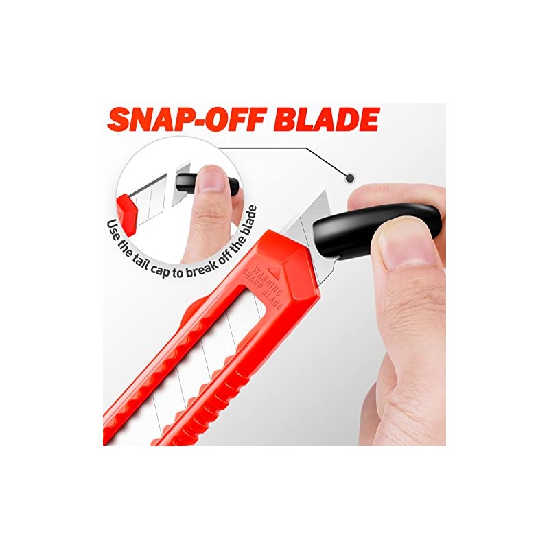 DIYSELF 30 Pack Box Cutter Retractable, 18mm Box Knife, Utility