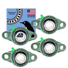 PGN UCFL205-16 Pillow Block Bearing - Pack of 4 Flange Mounted Pillow Block Bearings - Chrome Steel Bearings with 1" Bore - Self Alignment