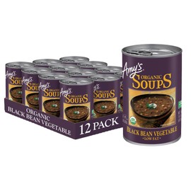 Amy's Soup, Vegan, Gluten Free, Organic Black Bean Vegetable, Low Fat, 14.5 Ounce (Pack of 12)