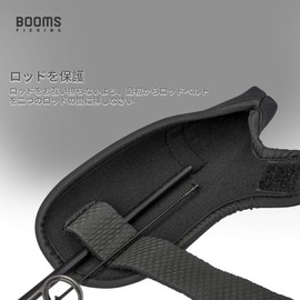 Booms Fishing RS5 Top Cover Protective Rod Tip Cover with 2 Rod Belts, Black