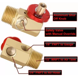 Hromee Air Tank Replacement Manifold Tool Brass With Pressure Gauge And Relief Valve