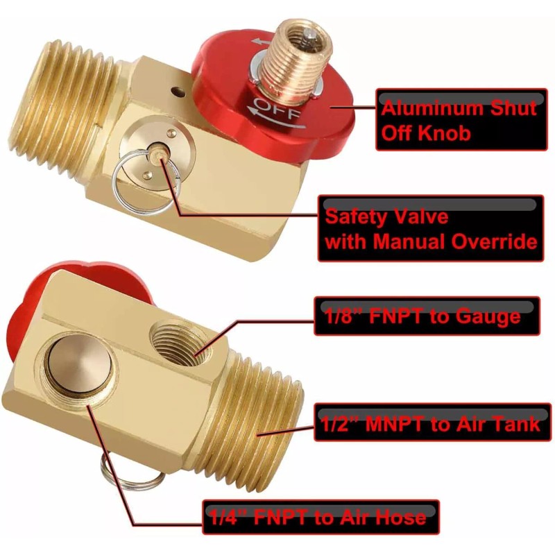 Hromee Air Tank Replacement Manifold Tool Brass With Pressure Gauge