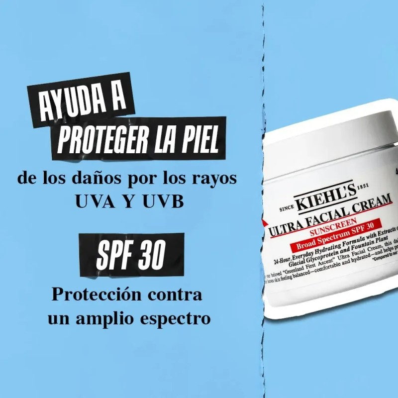 Crema Facial Ultra Facial Kiehl's con FPS 30 para Todo