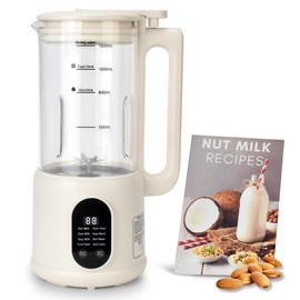 Automatic Nut Milk Maker, 8 in1 40oz Soybean Milk Machine for Homemade Almond, Oat, Soy, Coconut, Plant-Based Milk and Non Dairy Beverages, 12 Hours Timer/Auto-clean/Room Temp/Keep Warm/Boil/Low-Noise