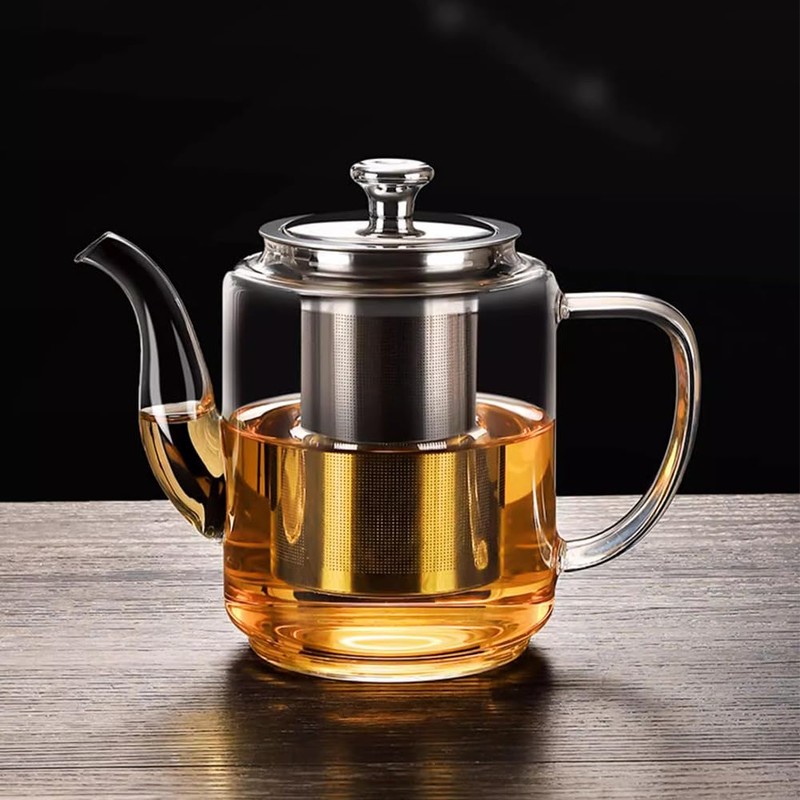 croselyu 650/800/1100ml Glass Tea Pot with Strainer for Loose Tea,