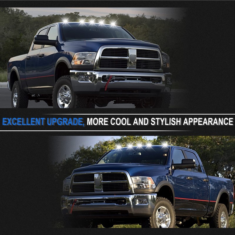 SHINEFIT 5PCS LED Cab Roof Lights Replacement for 2003-2018 Ram