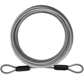 VIVBOO 3mm Stainless Steel Security Cable 4/6/10/15FT Luggage Lock Safety Cable Wire Flexible Steel Cable Security Wire Rope with Double Loop (1 Pack)