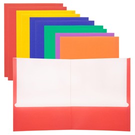 BAZIC 2 Pockets Paper Folder Portfolio, Letter Size Folders Holder for Office Business Document Papers Organizer, Assorted Color, 10-Pack