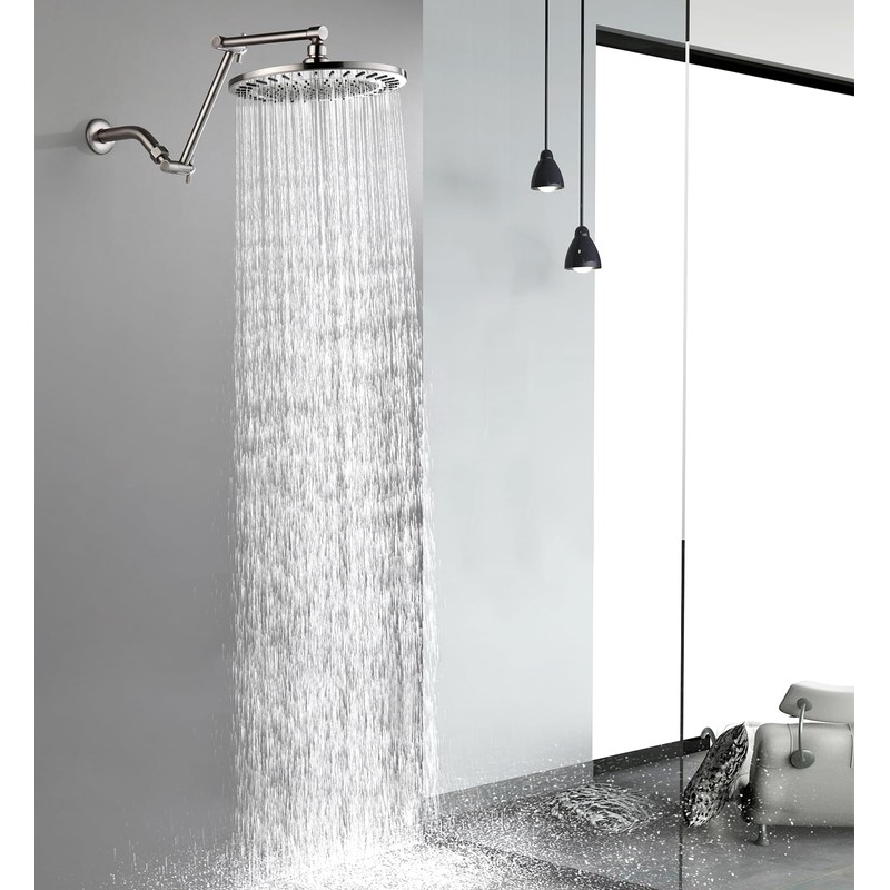 BRIGHT SHOWERS Brass Shower Arm Extender for Rain and Handheld