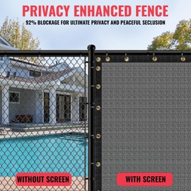 SEALTECH Ultra Heavy Duty 200 GSM Privacy Fence Screen – Non-Recycled Polyethylene Mesh Shade Net with Bindings & Rustproof Grommets - 90% + Blockage Includes Cable Zip Ties. (Grey 6'X40')