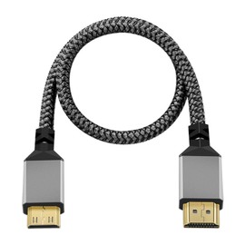 [SZSL] Mini HDMI to HDMI Cable, 1M, 4K, 60Hz, Mini HDMI Cable, Two-Way Transmission, Suitable for TVs, Mobile Monitors, Cameras, Computers, etc. (HDMI Type A Male to Mini Type C Male)
