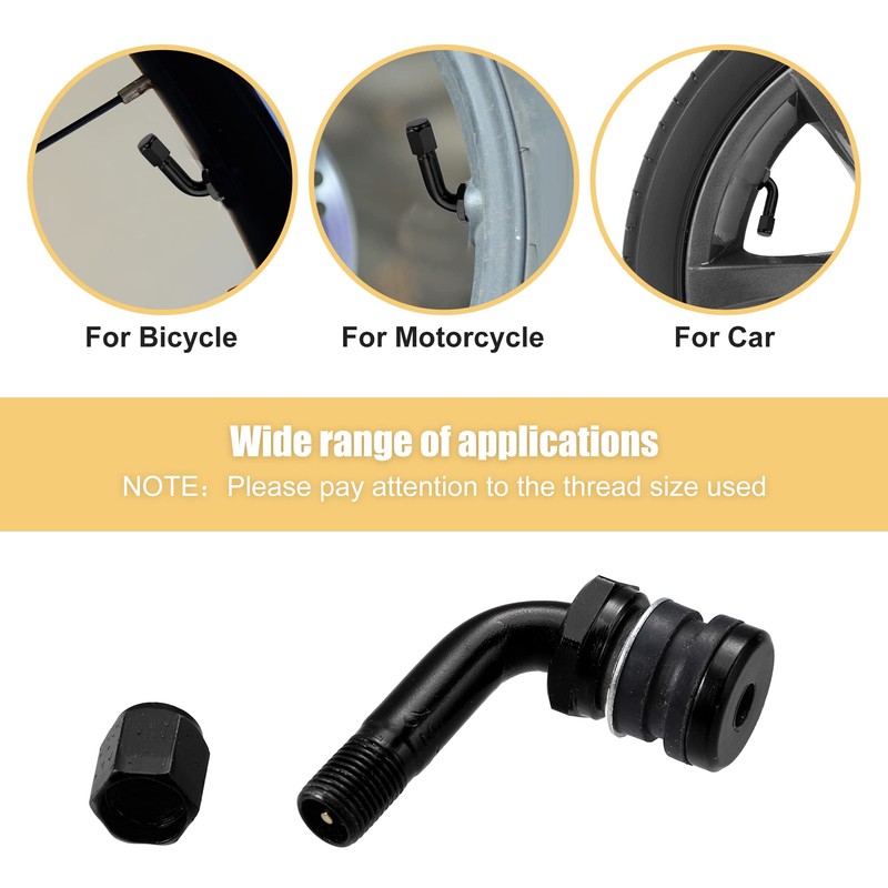Motoforti 4pcs Metal 90 Degree Valve Stem Vacuum Tyre Valve