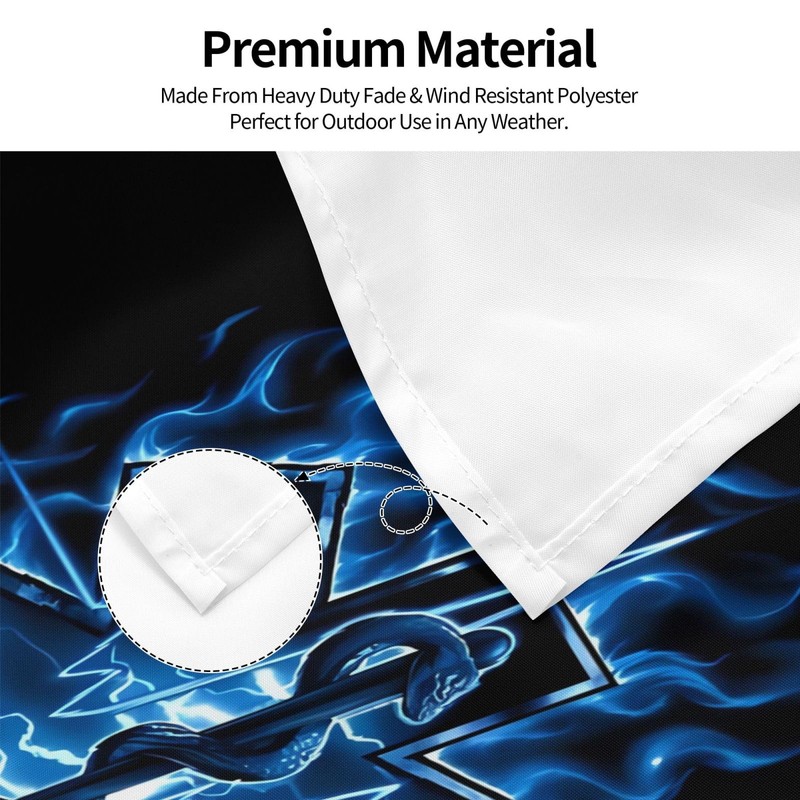 EMS Emergency Medical Service EMT Paramedic Ambulance Flag 3 X