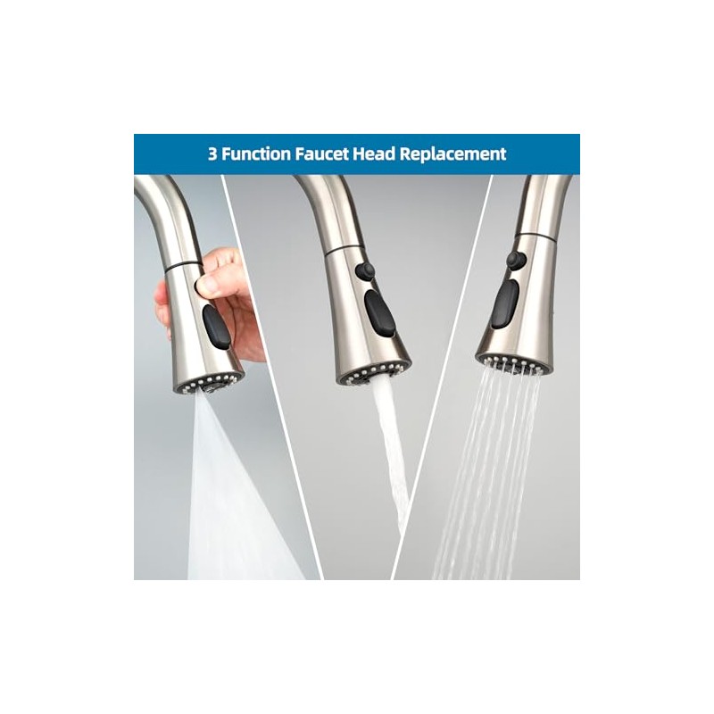 Universal Kitchen Faucet Head Replacement with 15 Adapter Kit Compatible