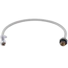 SharkBite 1/2 Inch Straight Stop x 1/2 Inch NPSM Click Seal Faucet Connector x 30 Inch, Push to Connect Brass Plumbing Fitting, PEX Pipe, Copper, CPVC, PE-RT, HDPE, 24687