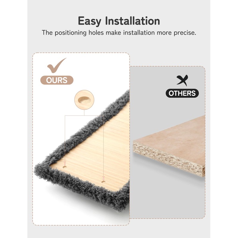 5-in-1 Cat Wall Shelves, Solid Wood & Velvet & Sisal