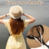 Tweruna 2 PCS Hat Straps for Wind, Adjustable Beige Black