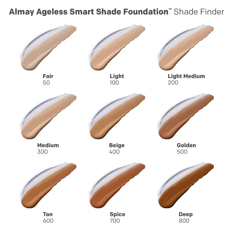 Almay Anti-Aging Foundation, Smart Shade Face Makeup with Hyaluronic Acid,