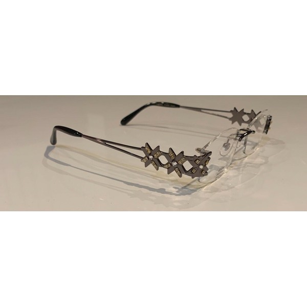 Caviar Rimless Eyeglasses 1673 C 82 Silver Crystals Frame New 59mm Italy