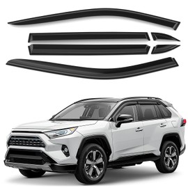 Window Deflectors Smoke Tinted Tape-On Side Window Vent Visor Deflectors Rain Guards Compatible with Toyota RAV4 2019-2025 - 6 pcs. GW0899