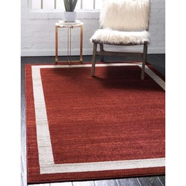 Unique Loom Del Mar Collection Contemporary Transitional Terracotta Area Rug (7' 0 x 10' 0)