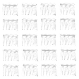 DIY Bridal Wedding Comb Hair Comb Wedding Hair Combs with 12 Teeth Silver Colour Comb for Veil Hair Comb Made of Metal for Bridal Jewellery, Bridal Veil, Decorative Headpiece Accessories (Silver)