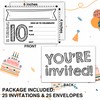 seclate 10th Birthday Invitations, 25 Double-Sided Invitation Cards with 25