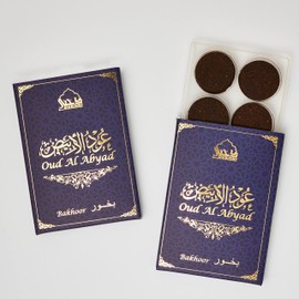 Dukhni Maamoul Oud Al Abyad Bakhoorعود الأبيض البخور 2 boxes x 6 Pc each | Arabic Oud Bakhoor Incense| White Oud Blend| Perfect for Prayer Time | To Relax & Meditate | Handmade Traditional recipe