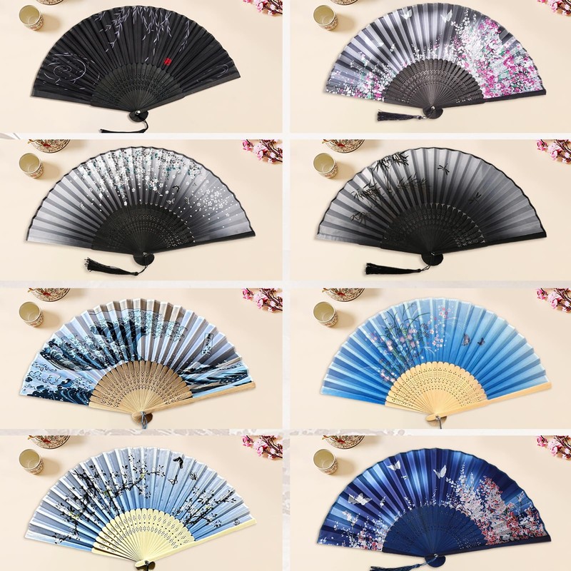Formemory Men's Women's Folding Folding Bamboo Fan, Japanese Style, Summer,