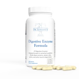 Dr. Tennant's Digestive Enzymes | Support for Large Holiday Meals & Everyday Comfort | Gut Health, Heartburn & Acid Reflux Relief | 2X DPP-IV Enzyme for Gluten Digestion | 200 Capsules
