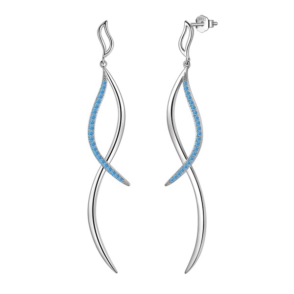 Aurora Tears Women's 925 Sterling Silver Earrings Spiral Design with