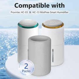 Harebery HC-13/03 Humidifier Filter Replacement, Compatible with Provirtec HC-03 HC-13 MistFree Evaporative Humidifier, Washable Non-Woven Fabric, 360° Surround Adsorption, 2-Pack