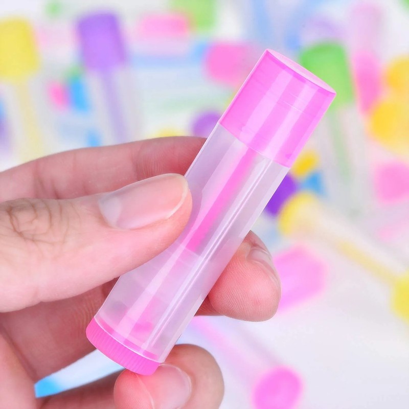 25 Botellas Balsamo Labial Tubo Transparente 0.2oz