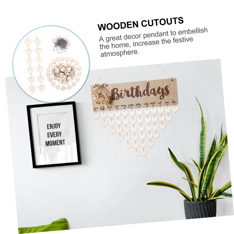 IWOWHERO 1 Set Wooden Cutouts for DIY Projects Heart Shaped